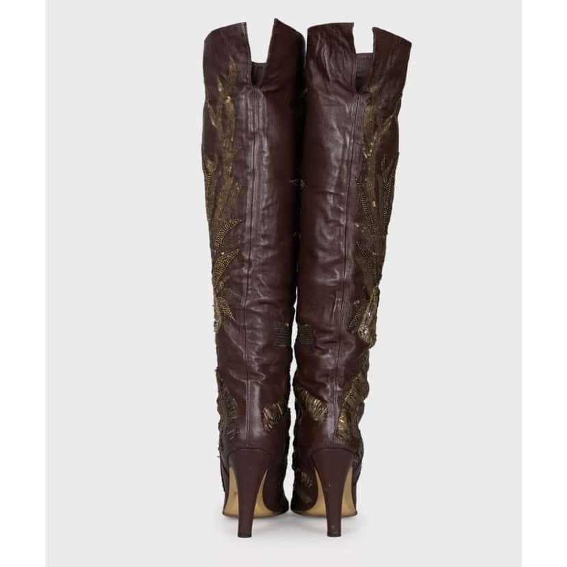 Roberto Cavalli Boots Brown Leather Very good condition - Model View