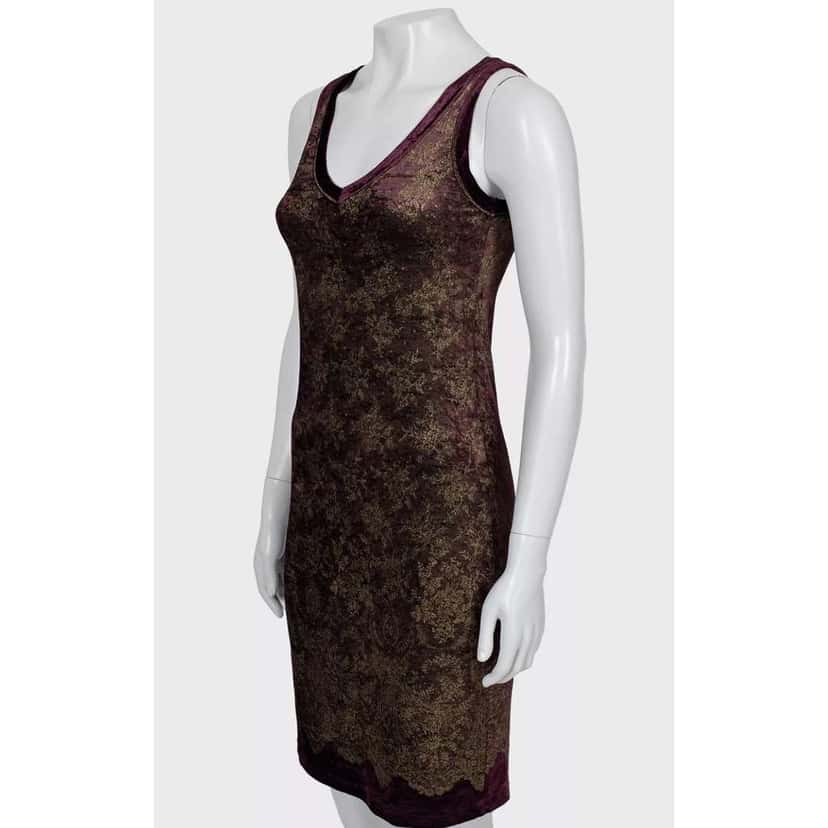 Jean Paul Gaultier Soleil Floral Dress Purple Cotton Good condition - Back View