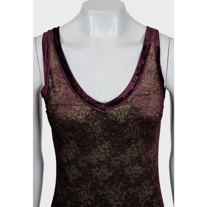 Jean Paul Gaultier Soleil Floral Dress Purple Cotton Good condition - Inside View