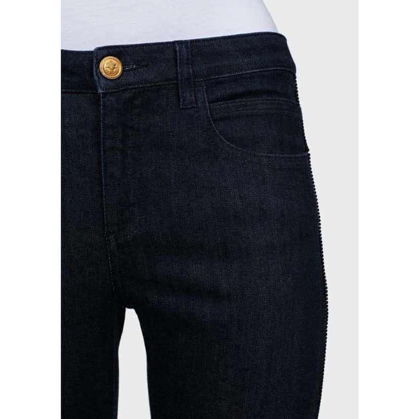 Chanel Skinny Rhinestones Jeans Blue Cotton Very good condition - Model View