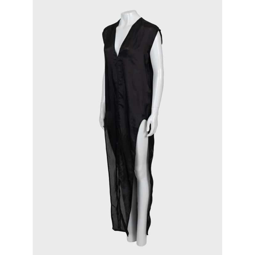 Rick Owens Sheer Cupro Loose Flowing Dress Black Cotton Very good condition - Back View