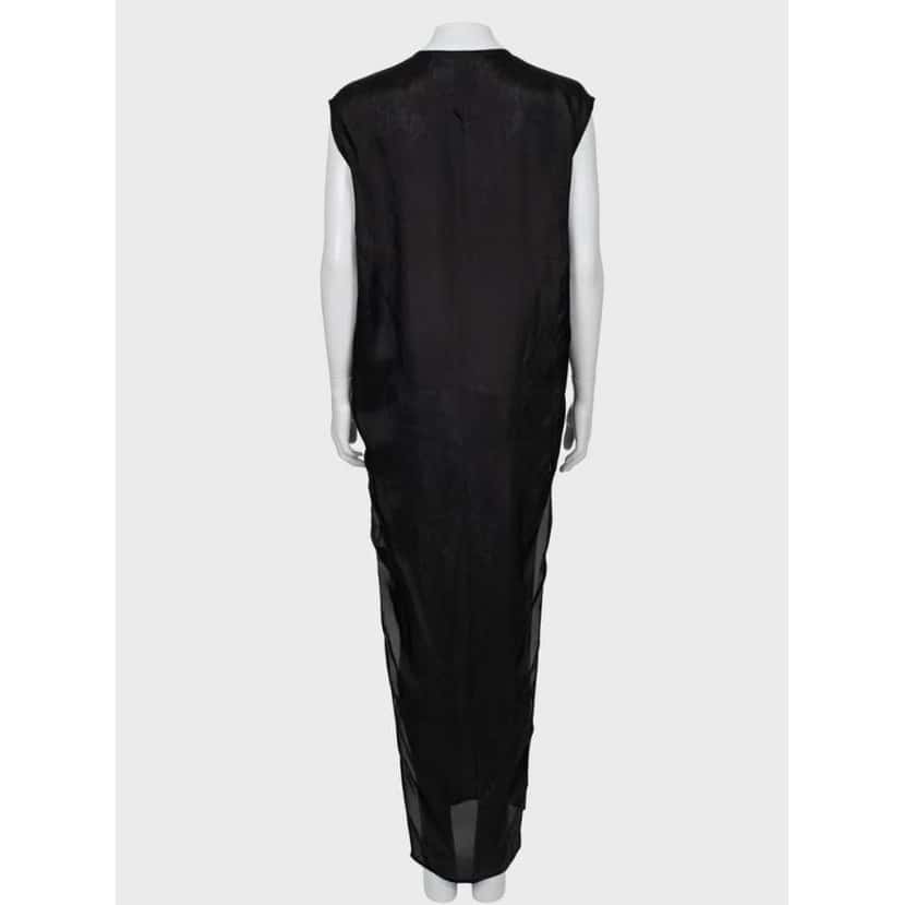 Rick Owens Sheer Cupro Loose Flowing Dress Black Cotton Very good condition - Inside View