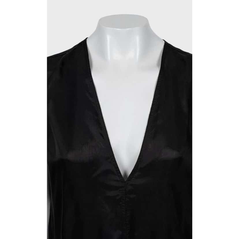 Rick Owens Sheer Cupro Loose Flowing Dress Black Cotton Very good condition - Model View