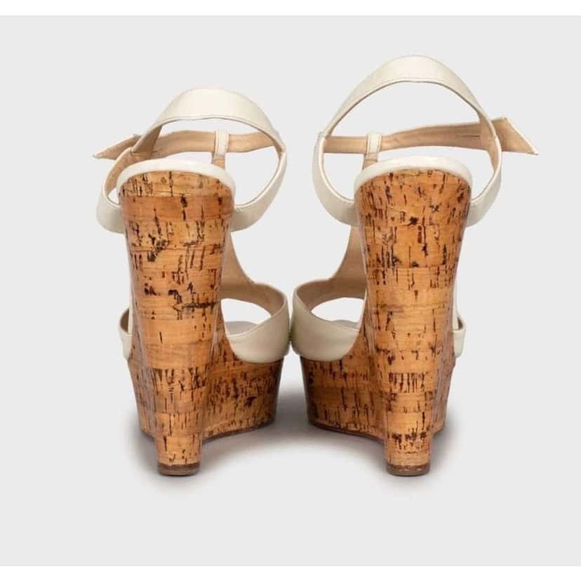 Christian Louboutin Wedge Sandals White Leather Very good condition - Model View