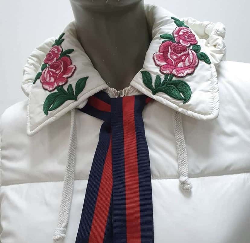 Gucci Collar Vest Puffer Jacket White Cotton Very good condition - Inside View