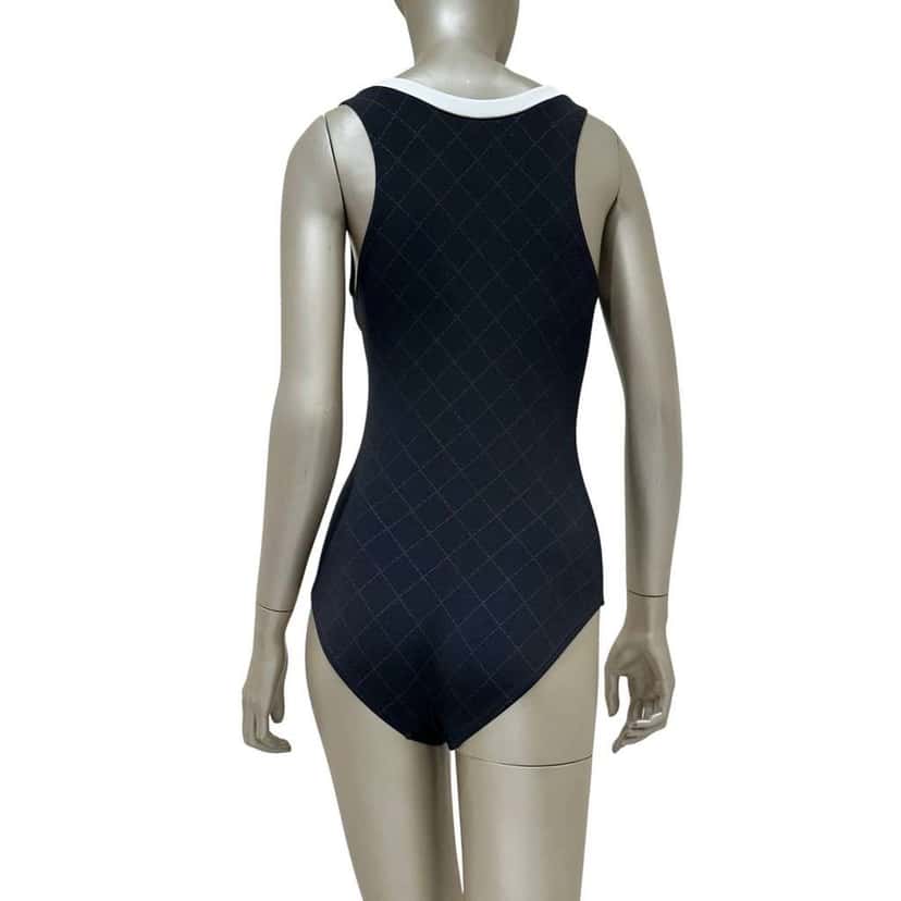 Chanel 2015 Colorblock One Piece Swimsuit Black Very good condition - Back View