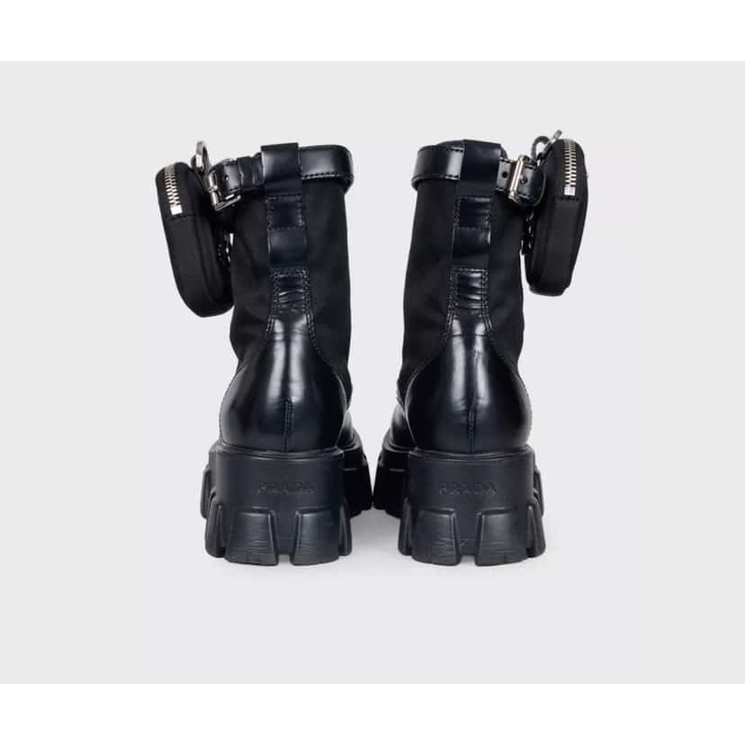Prada Monolith Boots Black Leather Very good condition - Model View