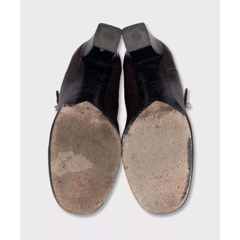 Chanel Ankle Boots, Logo Brown Leather Very good condition - Box View