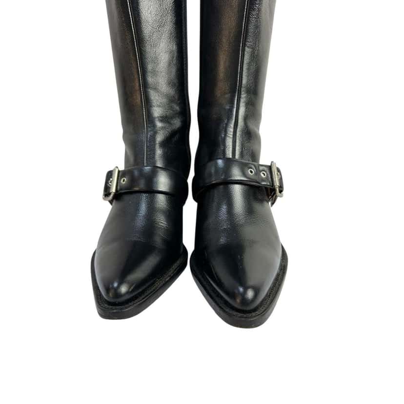 Chloé Chloe Over the Knee Buckle Black Leather Good condition - Box View