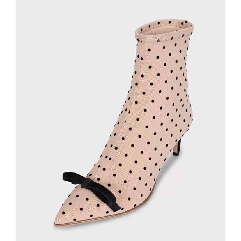 Valentino Garavani Valentino Bow Detail Ankle Boots Beige Leather Very good condition - Inside View