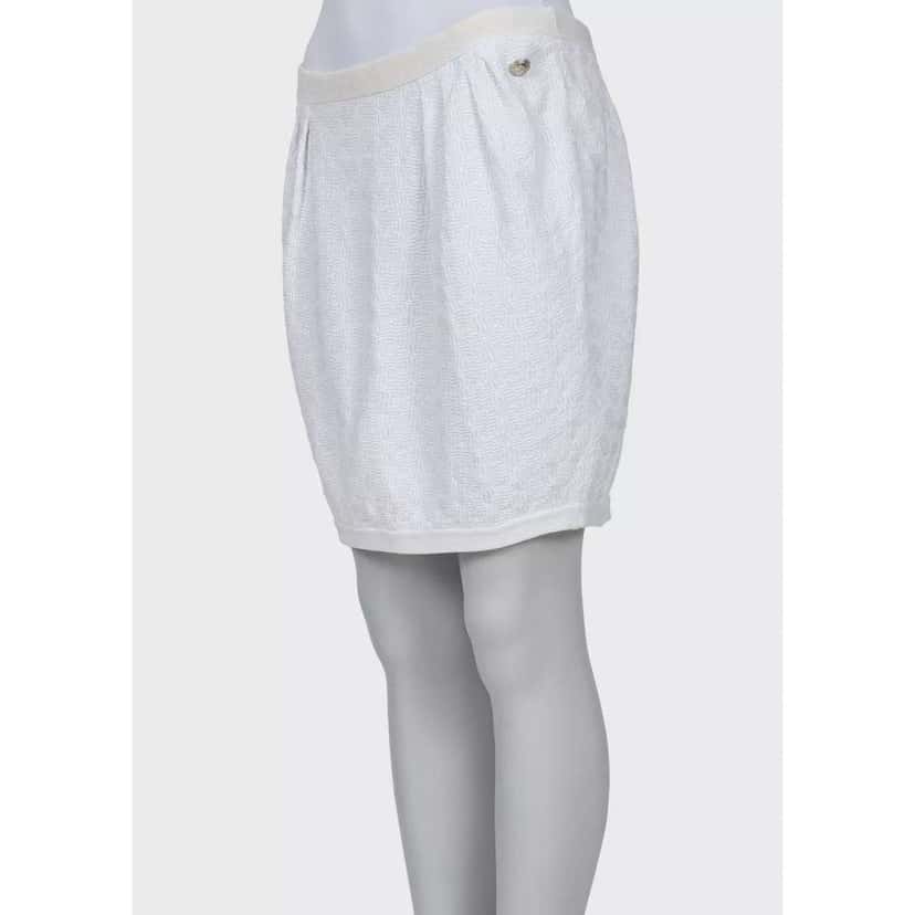 Chanel Slim Skirt White Cotton Very good condition - Back View