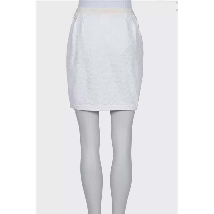 Chanel Slim Skirt White Cotton Very good condition - Inside View
