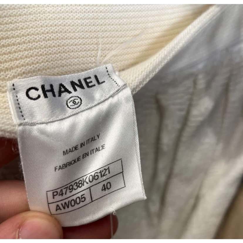 Chanel Slim Skirt White Cotton Very good condition - Box View