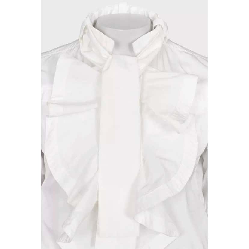 Roberto Cavalli Ruffled Jacket White Cotton Very good condition - Model View