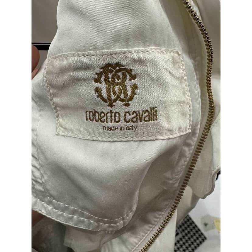 Roberto Cavalli Ruffled Jacket White Cotton Very good condition - Box View