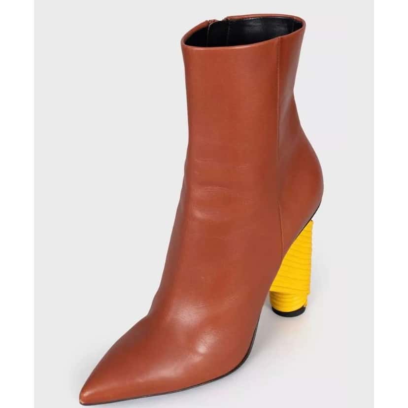 Balenciaga Pointed Toe Ankle Boots Brown Leather Very good condition - Inside View