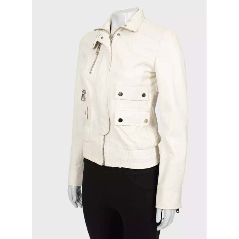 Dolce & Gabbana Jacket White Leather Very good condition - Back View