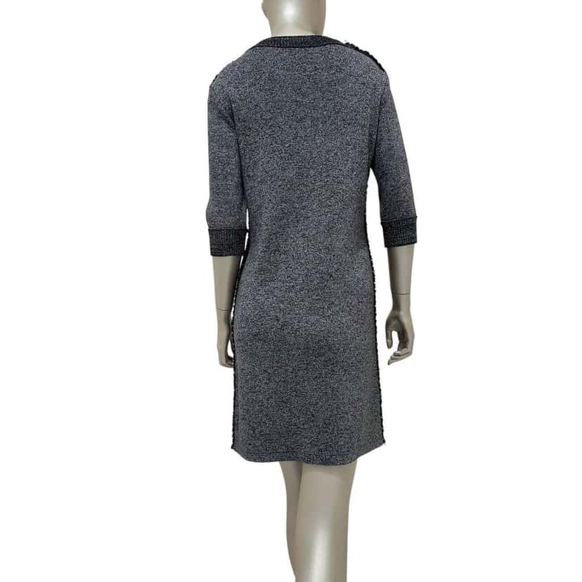 Chanel Pre Fall 2017 Shift Dress Grey Wool Very good condition - Back View