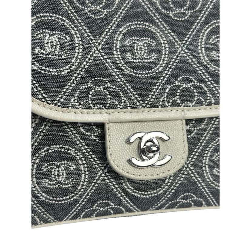 Chanel Camellia Double Side Flap Bag Camel Canvas Good condition - Inside View