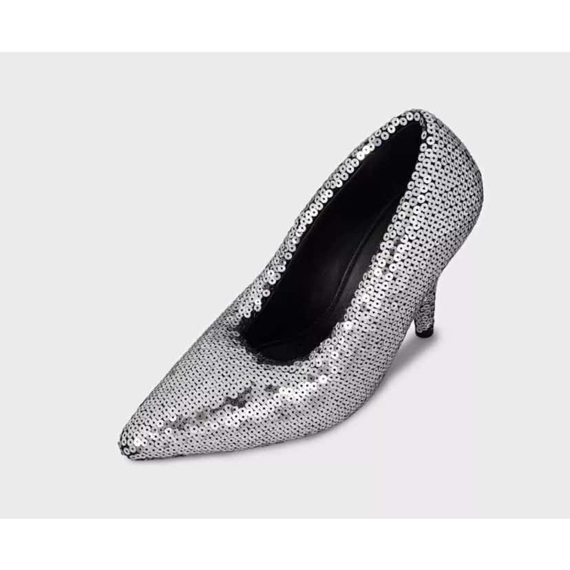 Balenciaga Sequin Stiletto Pumps Black Leather Very good condition - Back View