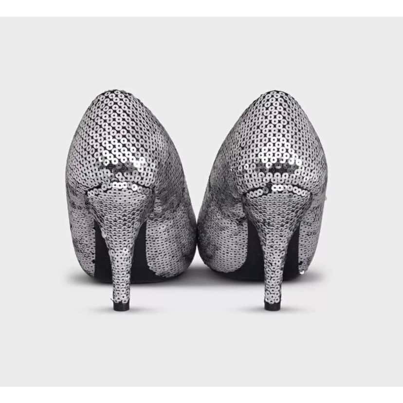 Balenciaga Sequin Stiletto Pumps Black Leather Very good condition - Model View