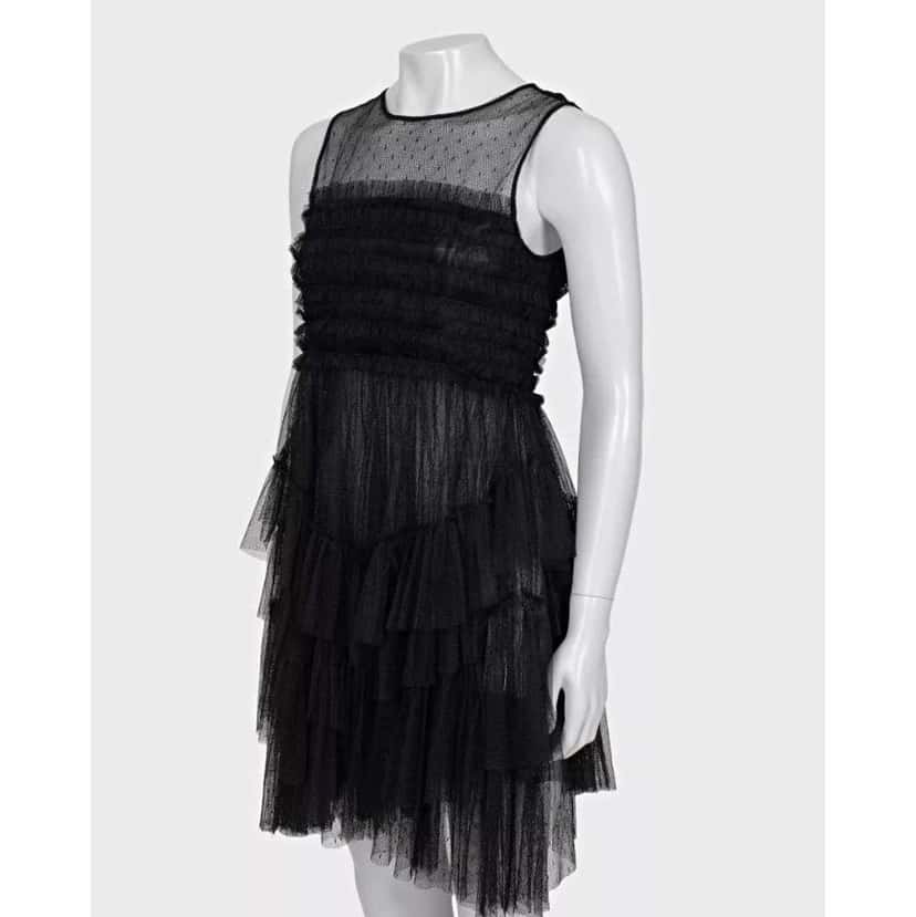 Valentino Garavani Valentino Mesh Dress Black Cotton Very good condition - Back View