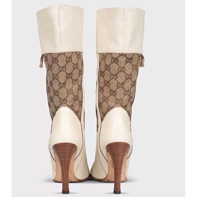 Gucci Ankle Boots White Leather Very good condition - Model View