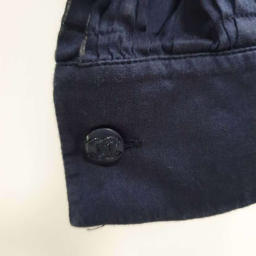 Chanel Waist 2 Cc Logo Buttons Blue Cotton Very good condition - Model View