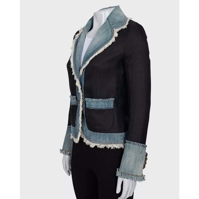 Dolce & Gabbana Fitted Insert Jacket Black Cotton Very good condition - Back View