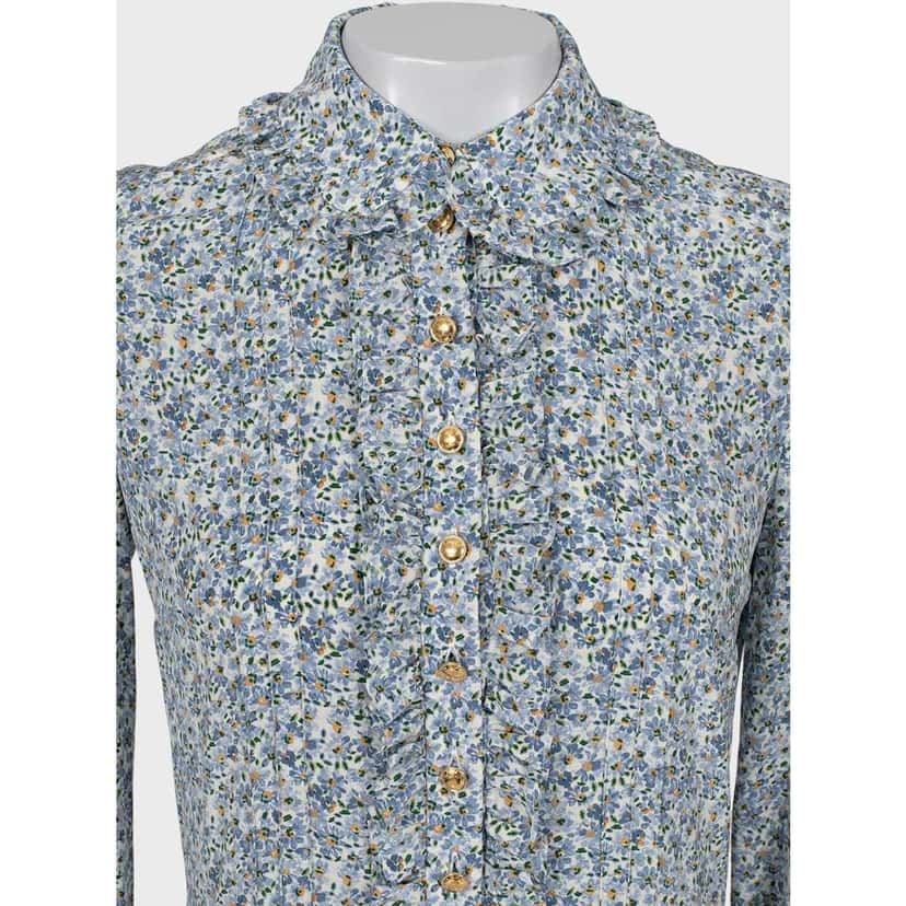 Celine Floral Dress (US Small) Gold Silk Very good condition - Inside View