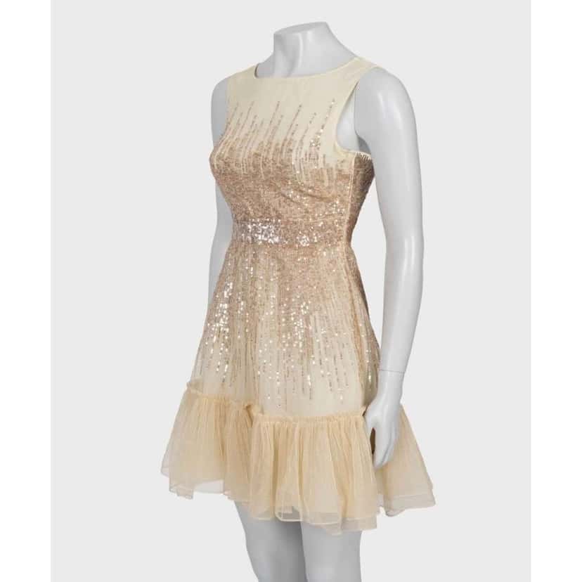 Valentino Garavani Valentino Sequin Mini Dress Beige Very good condition - Back View