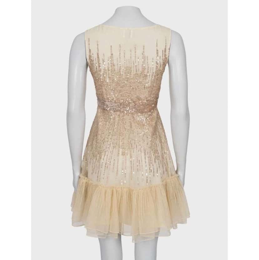 Valentino Garavani Valentino Sequin Mini Dress Beige Very good condition - Inside View