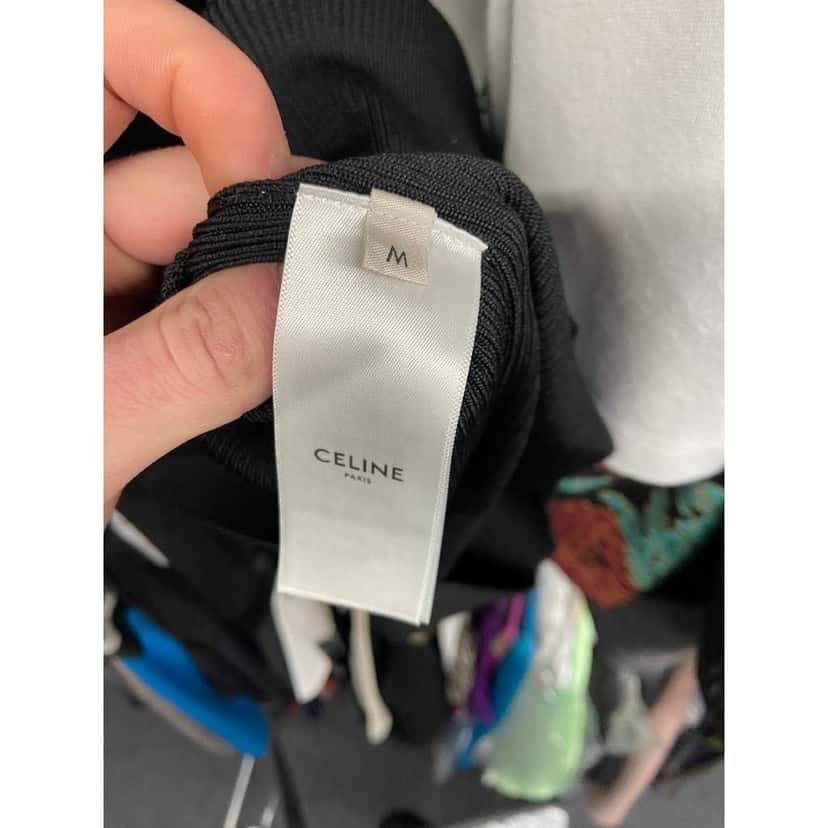 Celine Logo Bodycon Blend Dress Black Silk Very good condition - Box View