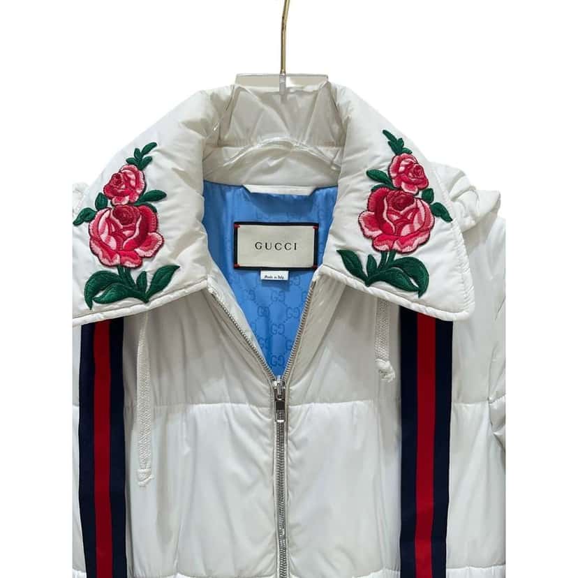 Gucci Collar Vest Puffer Jacket White Cotton Very good condition - Inside View