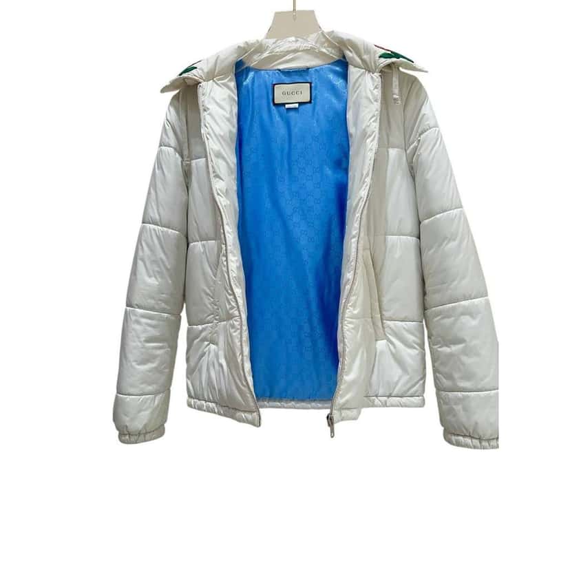 Gucci Collar Vest Puffer Jacket White Cotton Very good condition - Model View