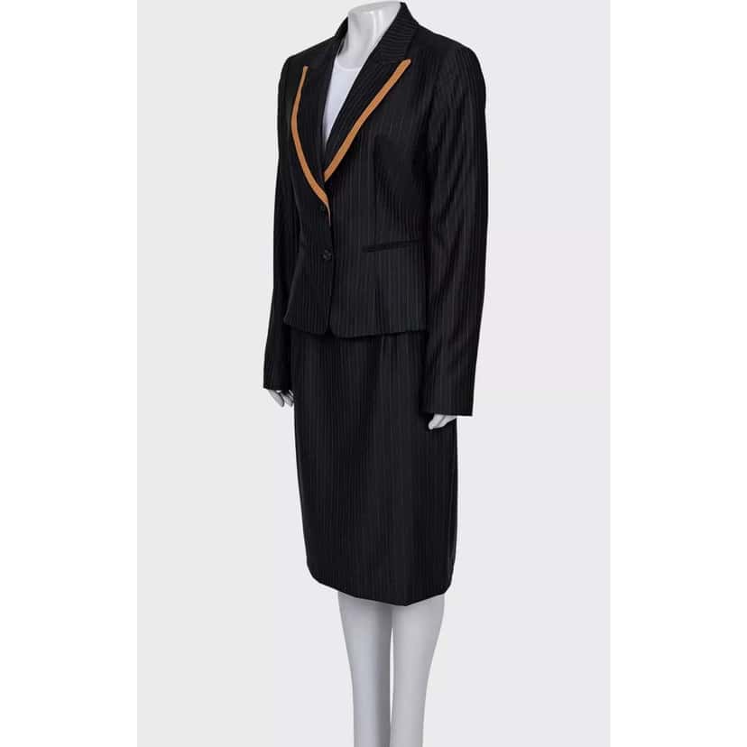 Dior Christian Pinstripe Suit / XXLPre Black Silk Very good condition - Back View