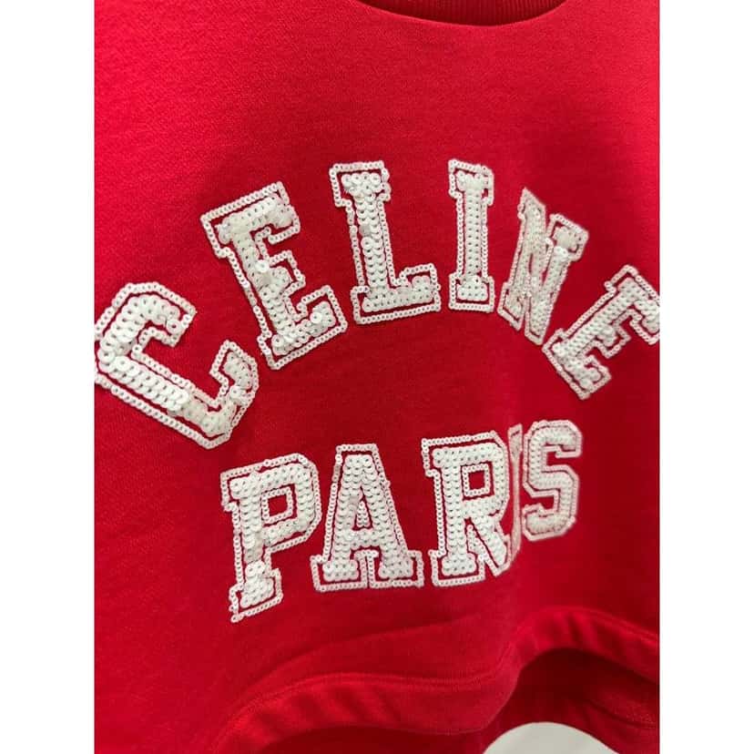 Celine Cropped T Shirt Red Cotton Never worn - Model View