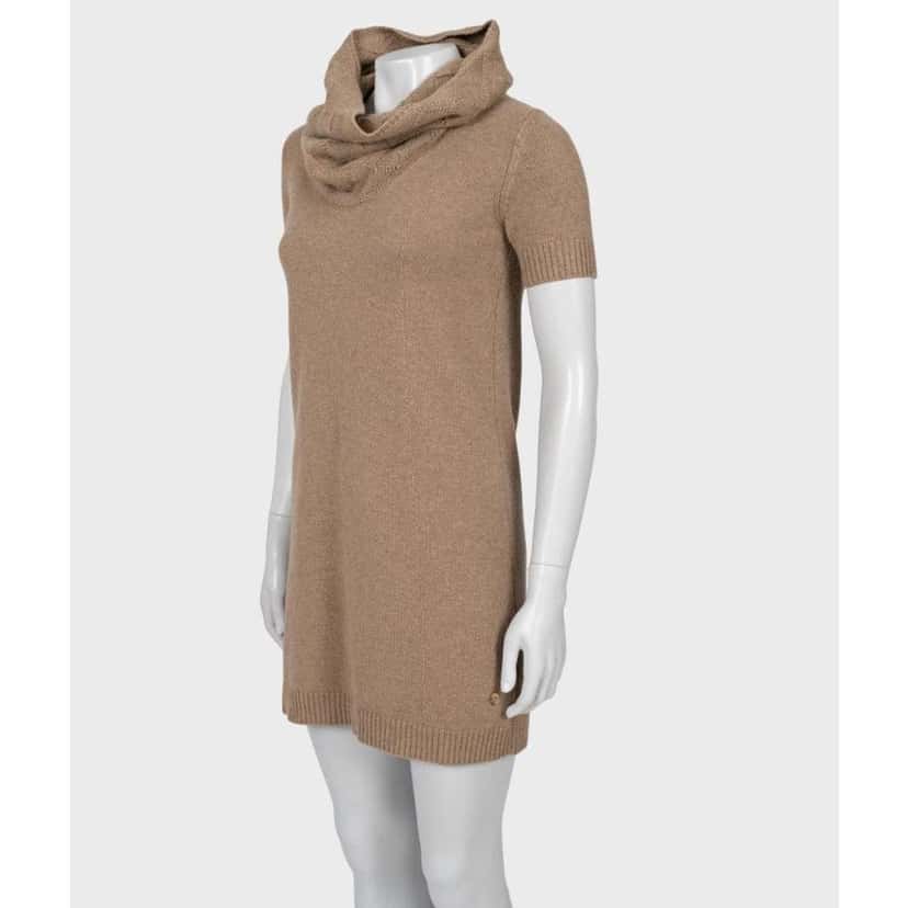 Loro Piana Turtleneck Dress Brown Wool Very good condition - Back View