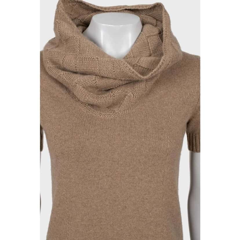 Loro Piana Turtleneck Dress Brown Wool Very good condition - Model View