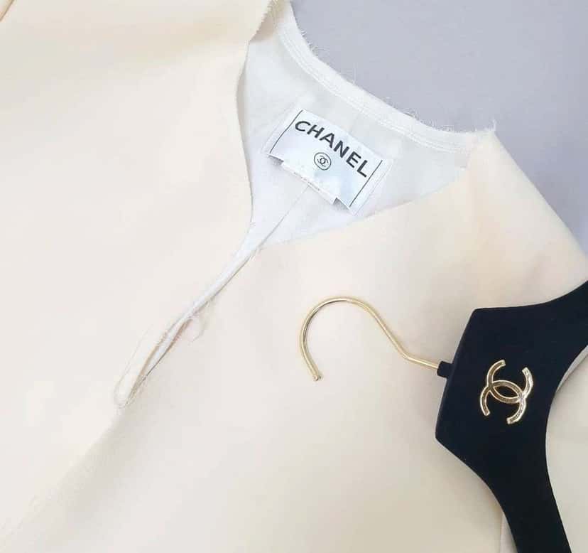 Chanel 07P ECRU RAW TRIM CC Black Cotton Very good condition - Back View