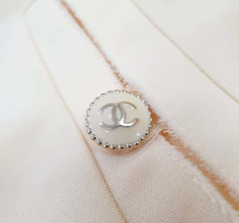 Chanel 07P ECRU RAW TRIM CC Black Cotton Very good condition - Box View