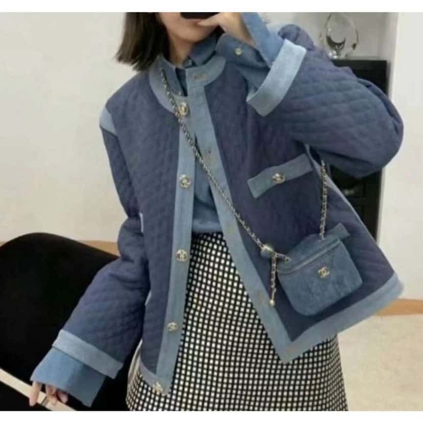 Chanel 20P Jacket Black Denim Never worn, with tag - Back View