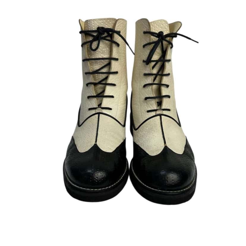 Chanel Combat Boots Black Leather Good condition - Inside View