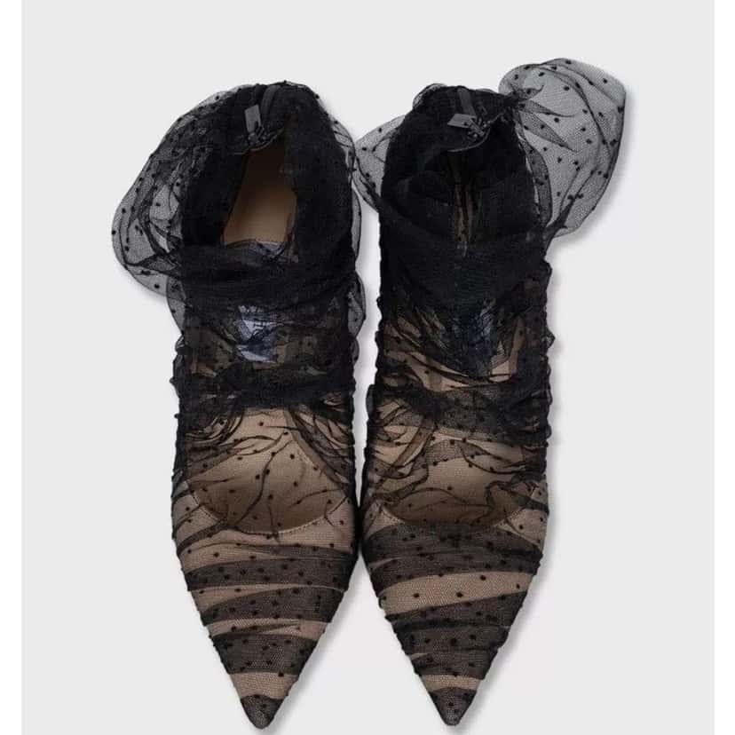 Jimmy Choo Mesh Pointed Toe Pumps MultiColor Leather Very good condition - Back View