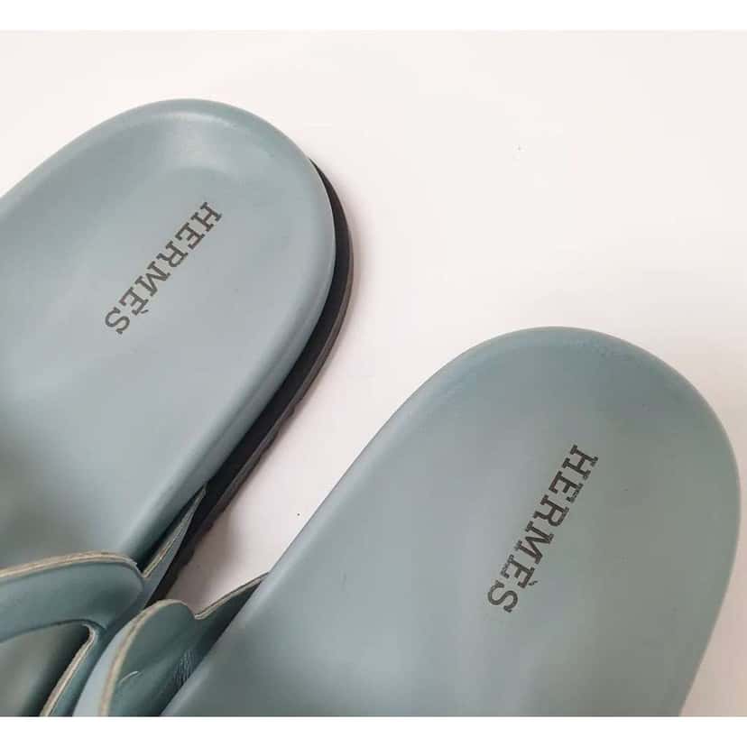 Hermès Hermes Extra Sandals Flip Flops Blue Leather Very good condition - Inside View