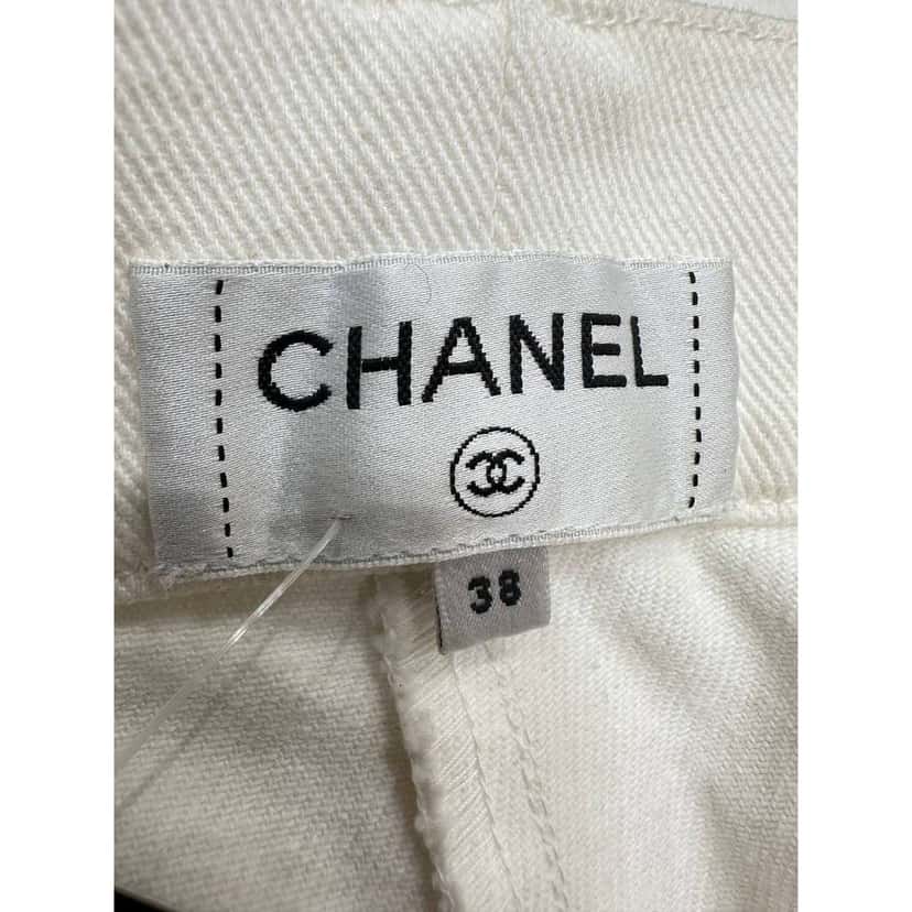 Chanel Globalization Pants White Cotton Very good condition - Model View