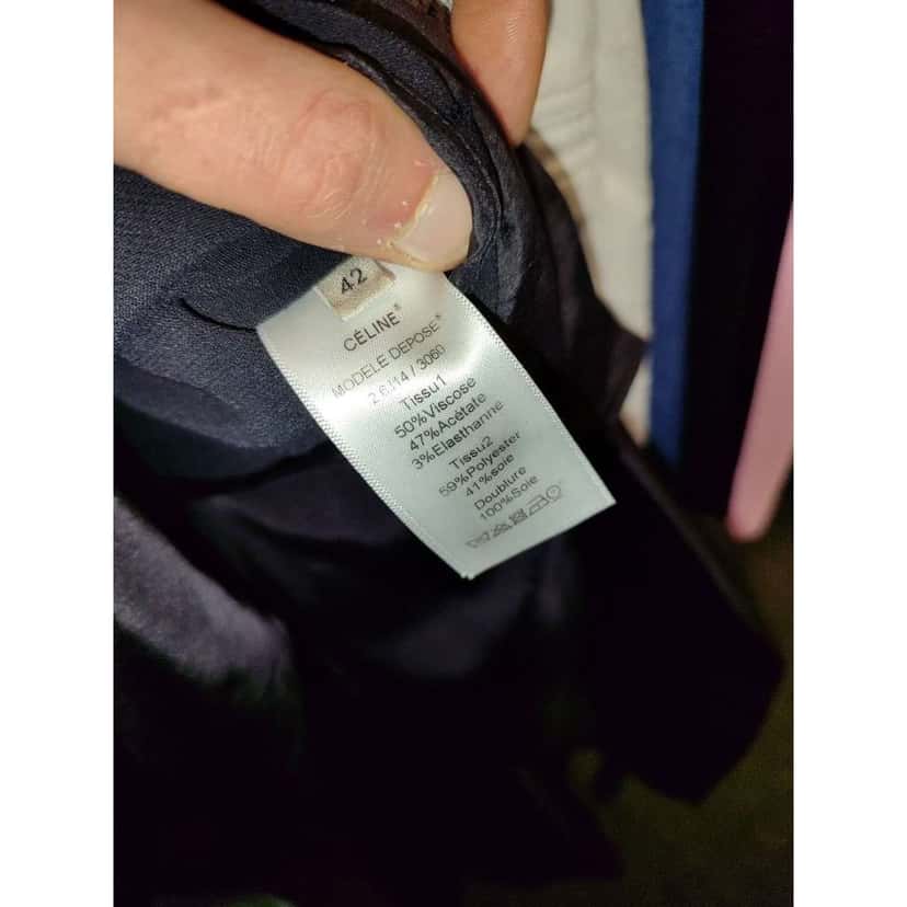 Celine Pleated Dress Black Silk Very good condition - Box View