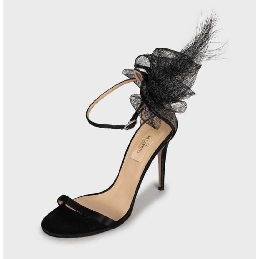 Valentino Garavani Valentino Bow Stiletto Sandals Black Suede Very good condition - Inside View