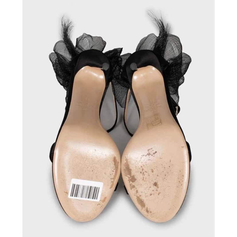 Valentino Garavani Valentino Bow Stiletto Sandals Black Suede Very good condition - Box View