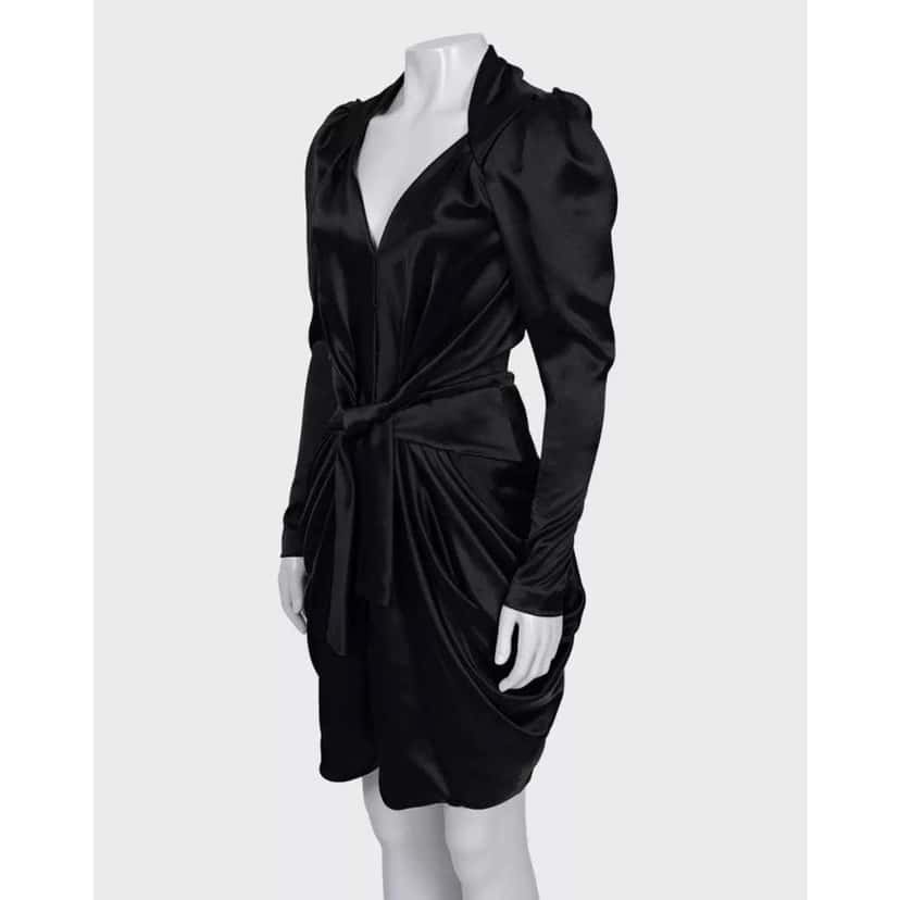 Balenciaga Fitted Long Sleeve Dress Black Very good condition - Back View